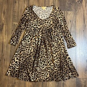 Michael Kors Women’s Leopard Print Dress 1/3 sleeve Size M
